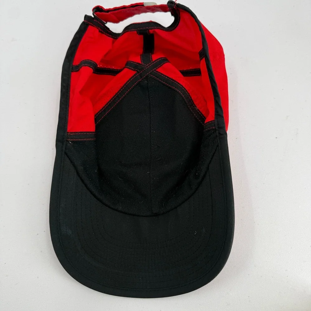 Nike Featherlight Dri-FIT Hat Mens OSFM Red Black Running Cap Swoosh