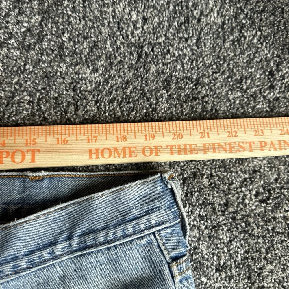 Levis 505 Jeans 38x32 Blue Distressed Denim Straight Leg Faded Y2K Grunge Skater