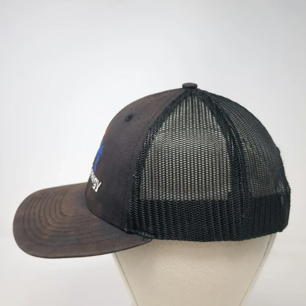 Richardson Trucker Hat Black Size Small AztecEnergy Mesh Snapback Logo Work