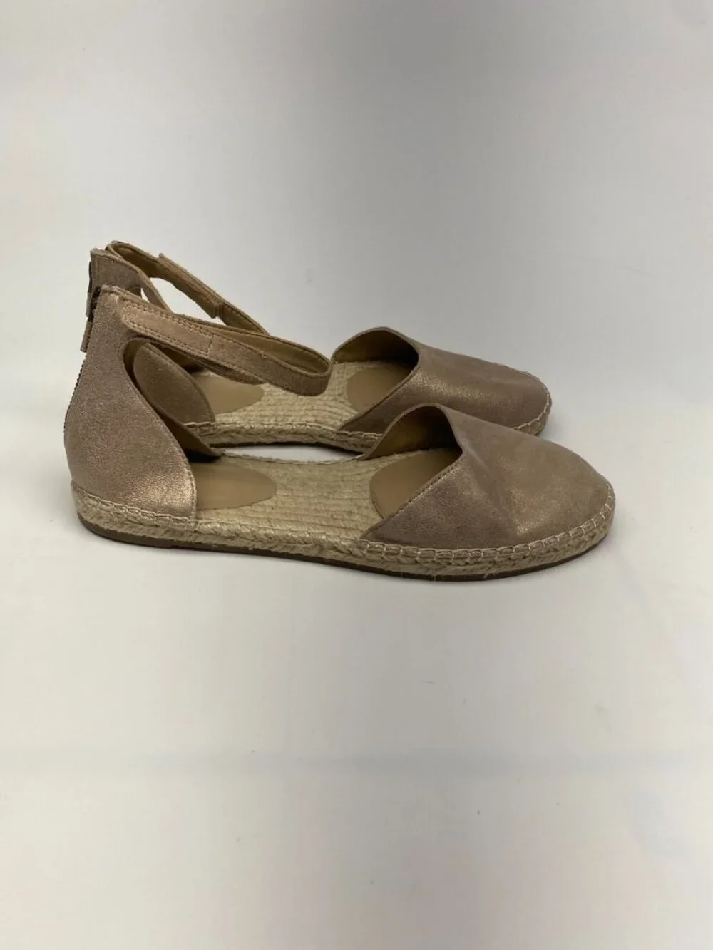 Eileen Fisher Womens Lala Rose Gold Espadrille Flat Sandal Sz 10