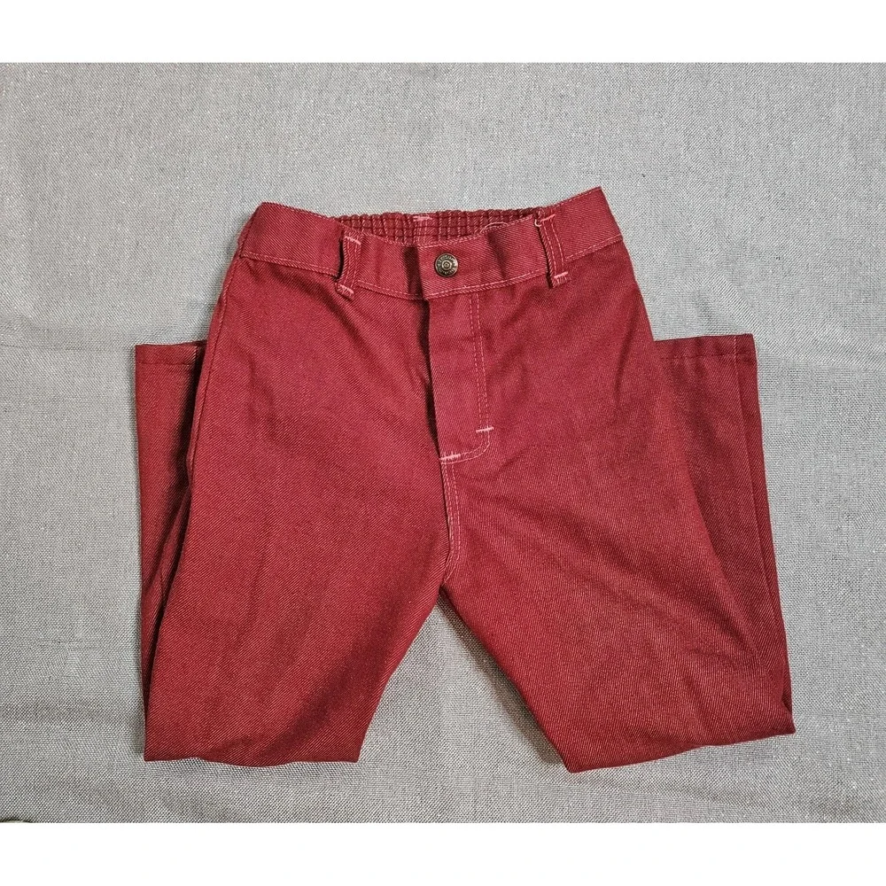 Vintage 70s JCPenney Super‎ Denim Pants Girls Size 5 Red
