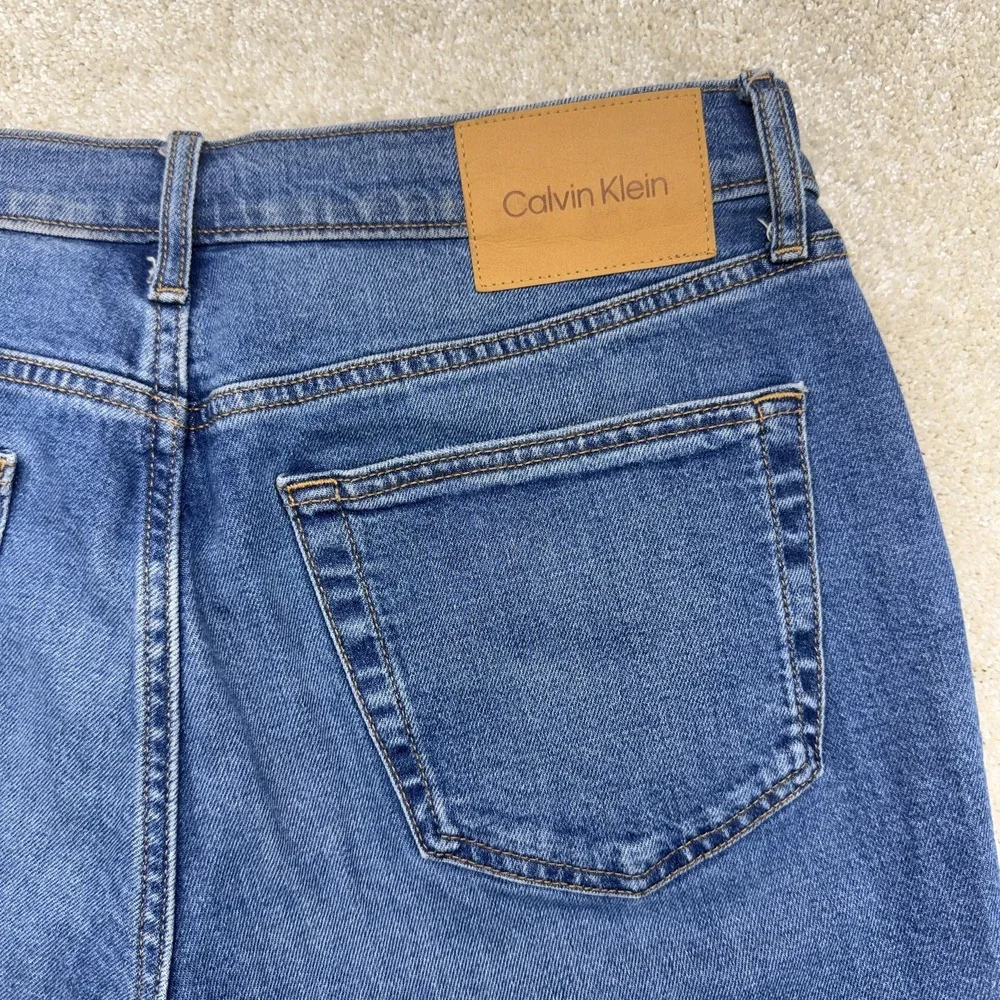 Calvin Klein Original Straight Jeans Womens 32x28 Blue Stretch‎ Denim Mid Rise
