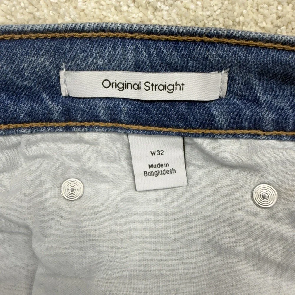 Calvin Klein Original Straight Jeans Womens 32x28 Blue Stretch‎ Denim Mid Rise