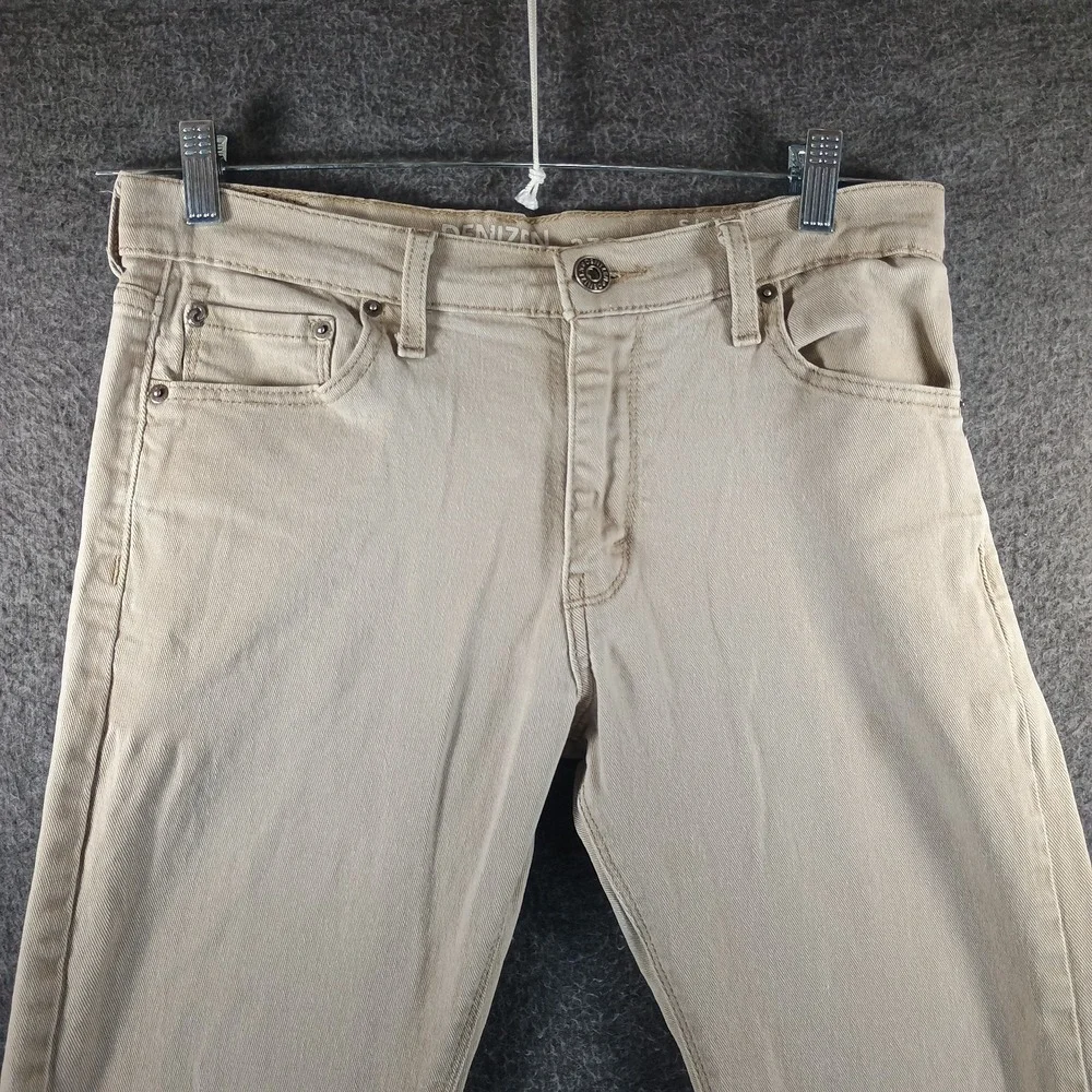 Levis Denizen 232 Slim Straight Fit Jeans Mens 30x30 Tan Beige Pockets‎ Zipper