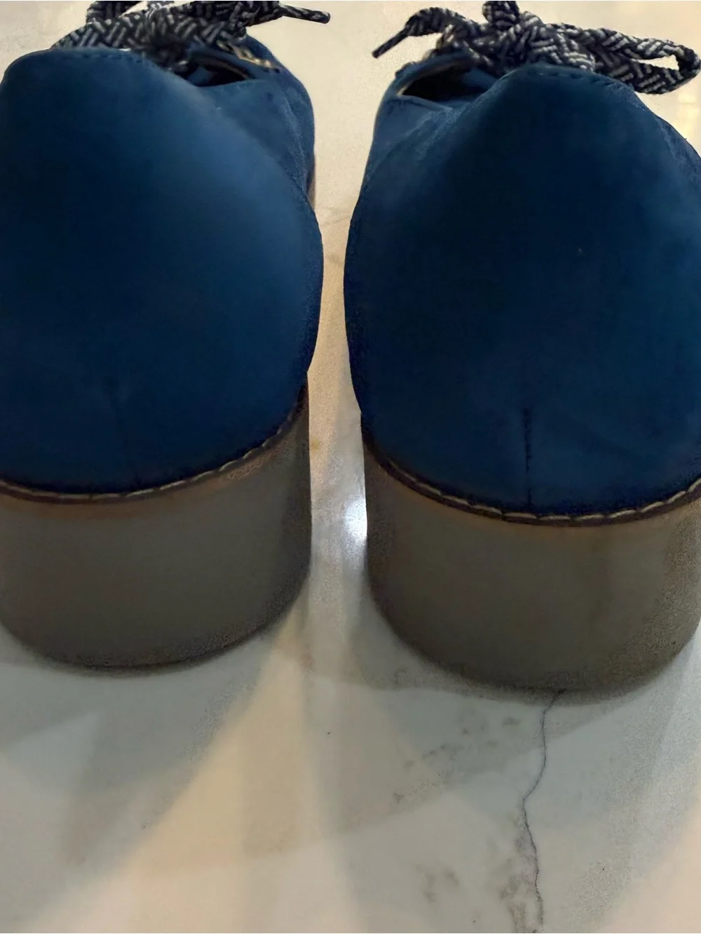 Vionic Teagan Women's Blue Suede Loafer Flats Shoes Lace Up Size 9.5 eur 41.5
