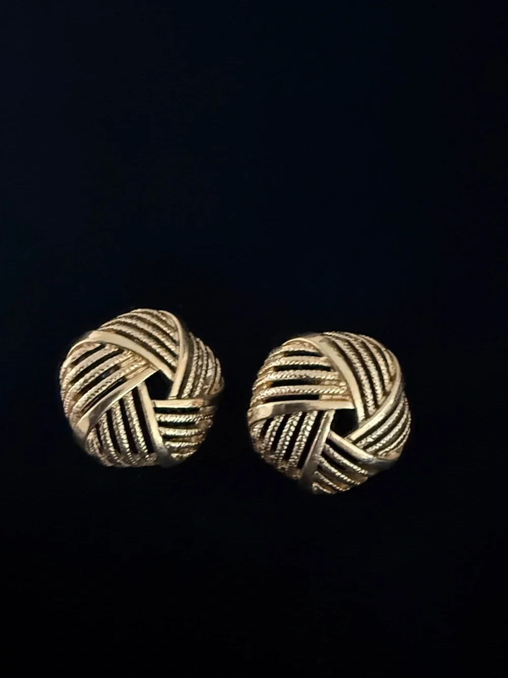Gold Twisted Knot Earrings - Classic Women's Jewelry