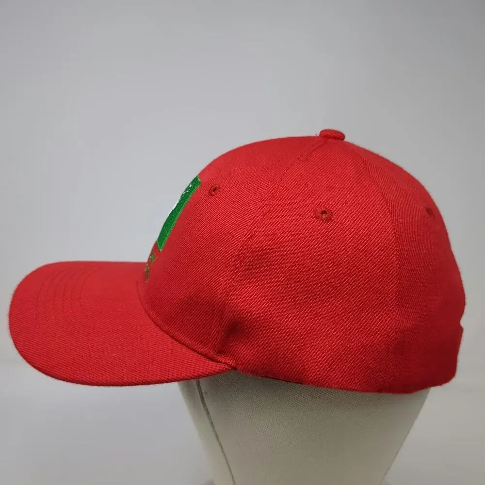 Holiday Express Red Baseball Cap One Size Wool Blend Guitar Logo Strapback Hat