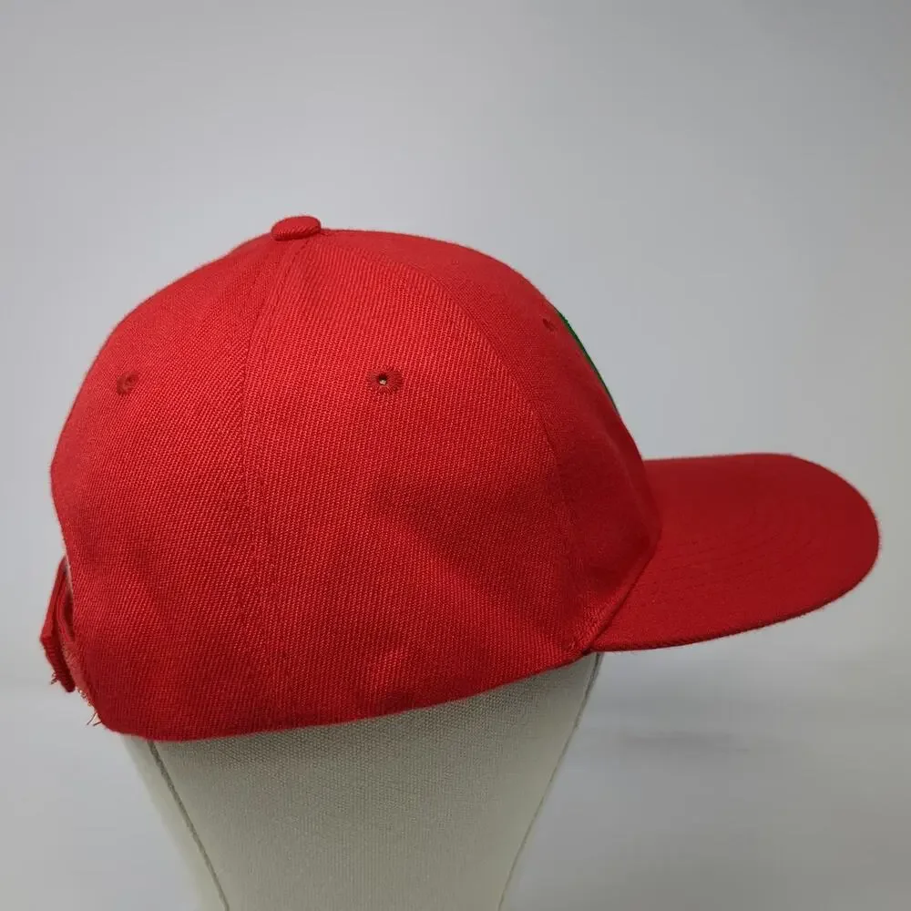 Holiday Express Red Baseball Cap One Size Wool Blend Guitar Logo Strapback Hat