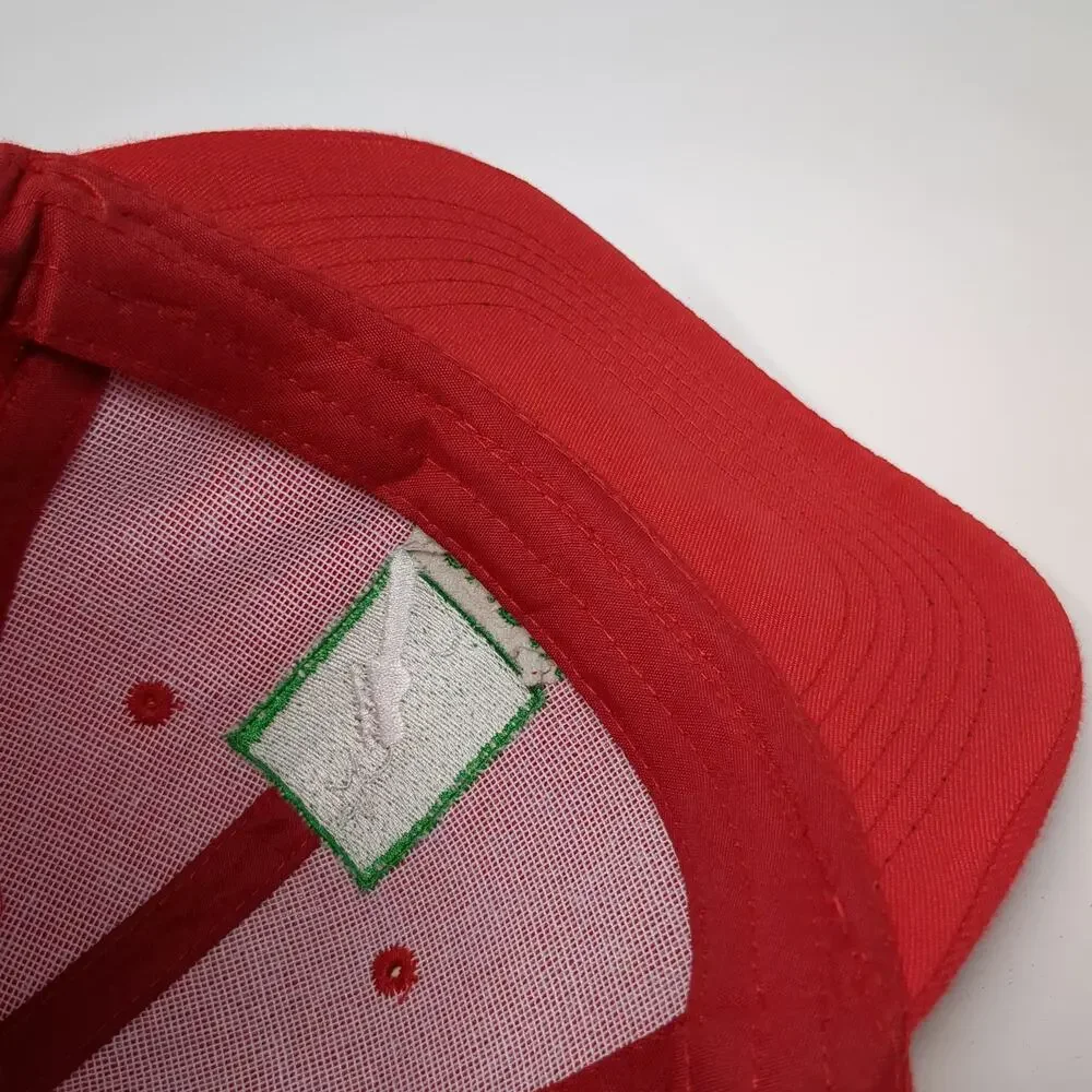 Holiday Express Red Baseball Cap One Size Wool Blend Guitar Logo Strapback Hat