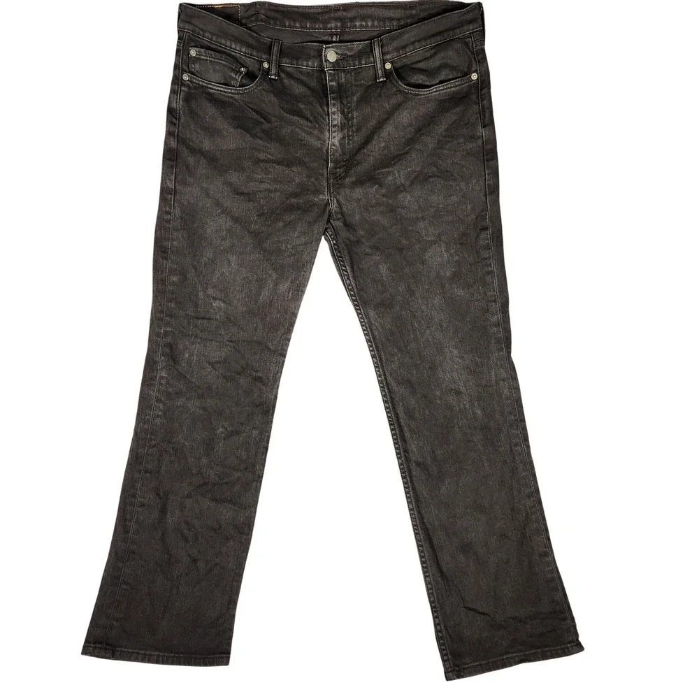 Levi's 514 Straight Fit Jeans Mens‎ 38x30 Black Excellent Faded Denim 00514-0211