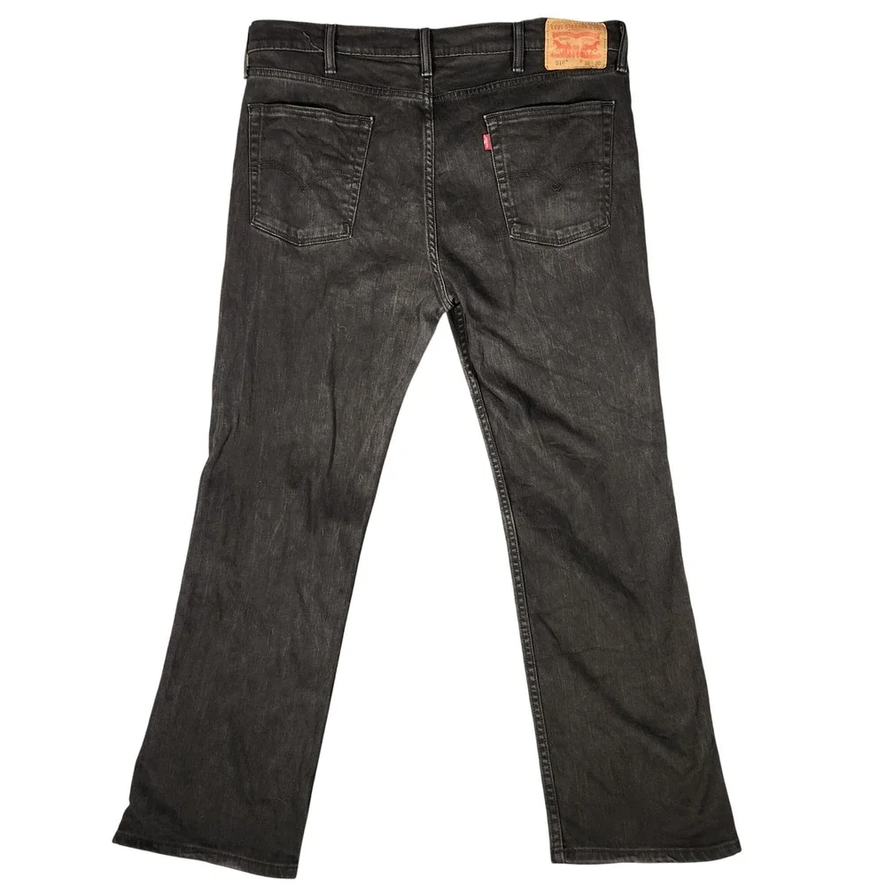 Levi's 514 Straight Fit Jeans Mens‎ 38x30 Black Excellent Faded Denim 00514-0211