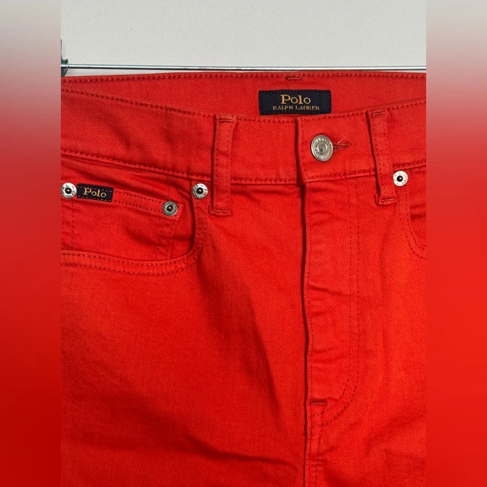 Polo Ralph Lauren Red Skinny Jeans Big Pony Logo Stretch Size‎ 27