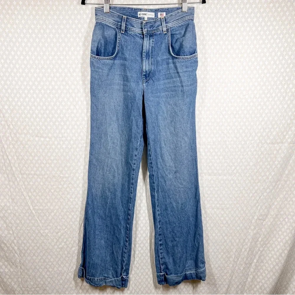 REDONE Originals High Rise Wide Leg Cuffed Hem‎ Jeans