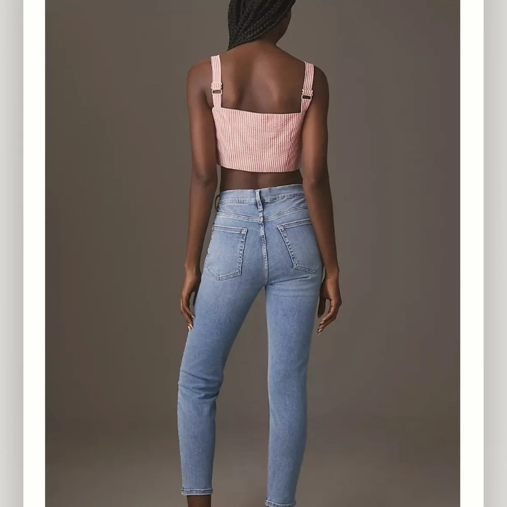 FRAME Le High Skinny High-Rise Jeans Light Wash Size 31 Stretch Denim
