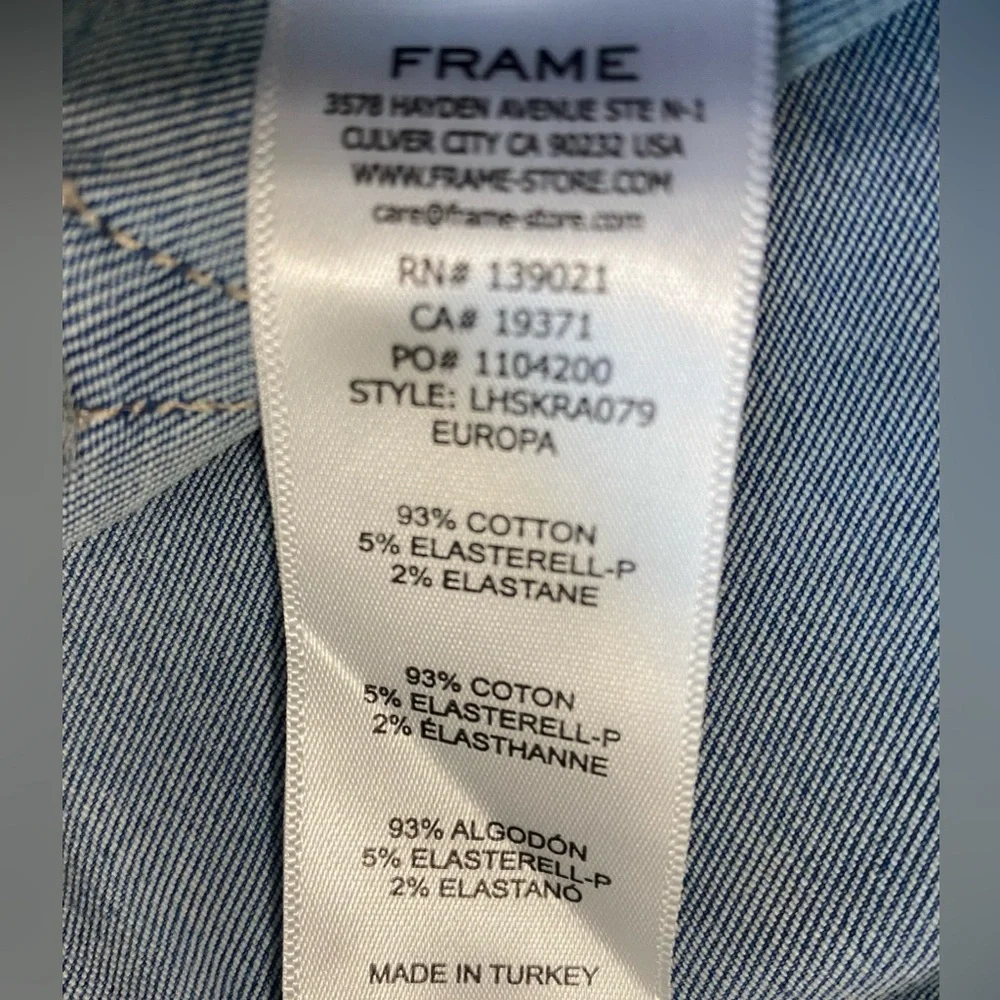 FRAME Le High Skinny High-Rise Jeans Light Wash Size 31 Stretch Denim