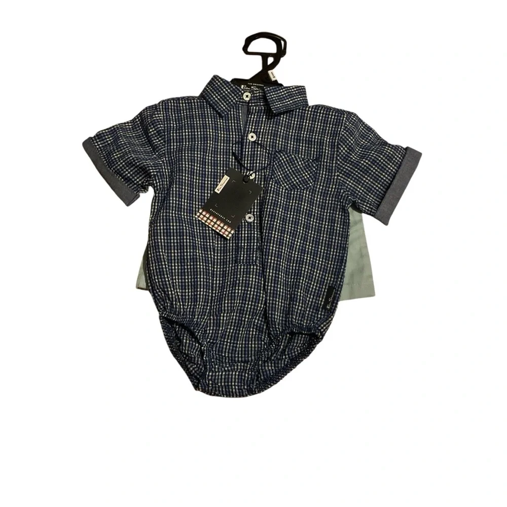 Ben Sherman Navy‎ Checkered Baby Outfit