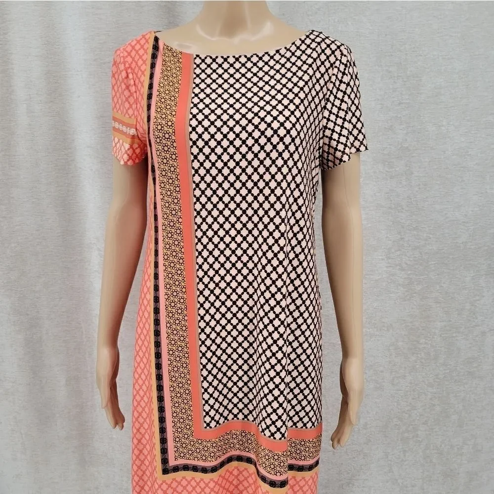 Musette Orange Design Allover Print Midi Dress NEW Women's Size 12