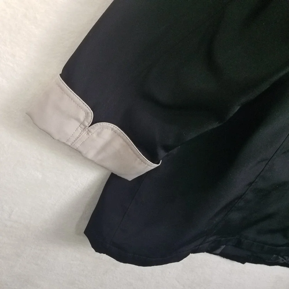 Crofts & Barrow Womens XL Black‎ Beige Trimmed Full Zip Jacket Lightweight