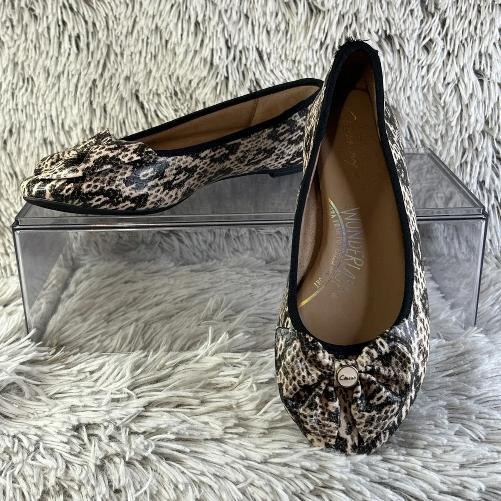 Circus Sam Edelman Wonderlast Ballet Flats Women 6 Extra Foam‎ Animal Print Bow