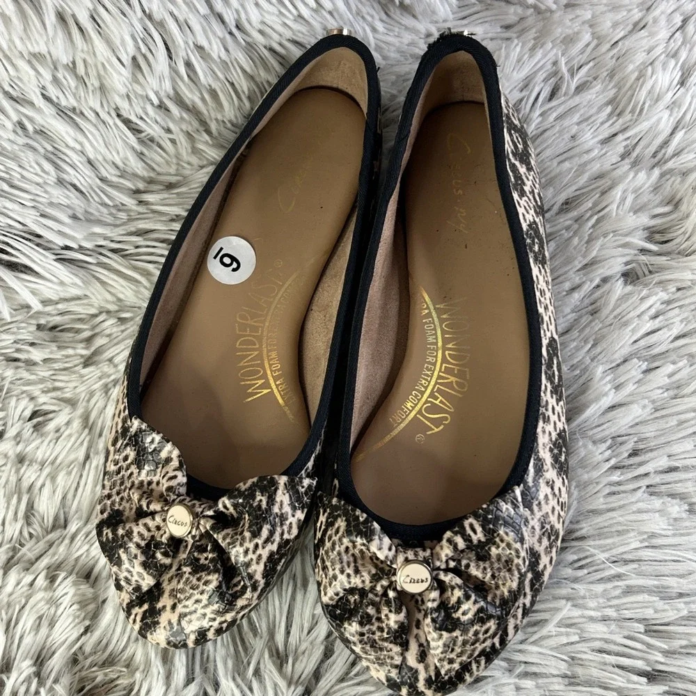 Circus Sam Edelman Wonderlast Ballet Flats Women 6 Extra Foam‎ Animal Print Bow