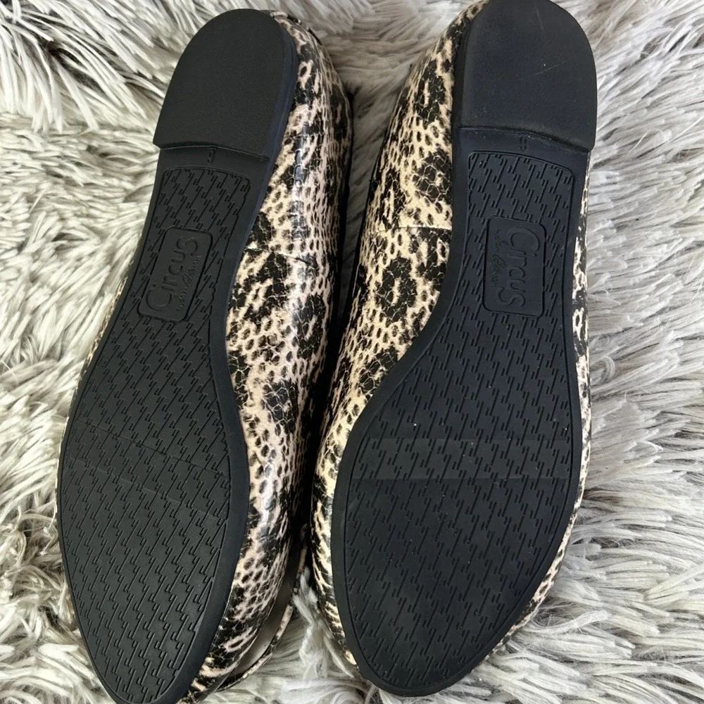 Circus Sam Edelman Wonderlast Ballet Flats Women 6 Extra Foam‎ Animal Print Bow