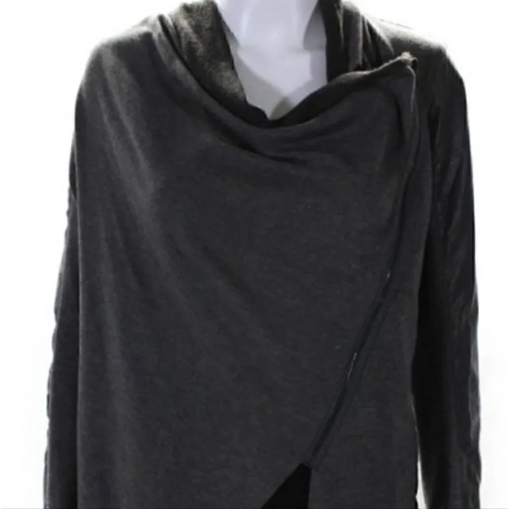 Blank NYC  Womens Faux Leather Cowl Neck Asymmetrical Zip lightweight jacket