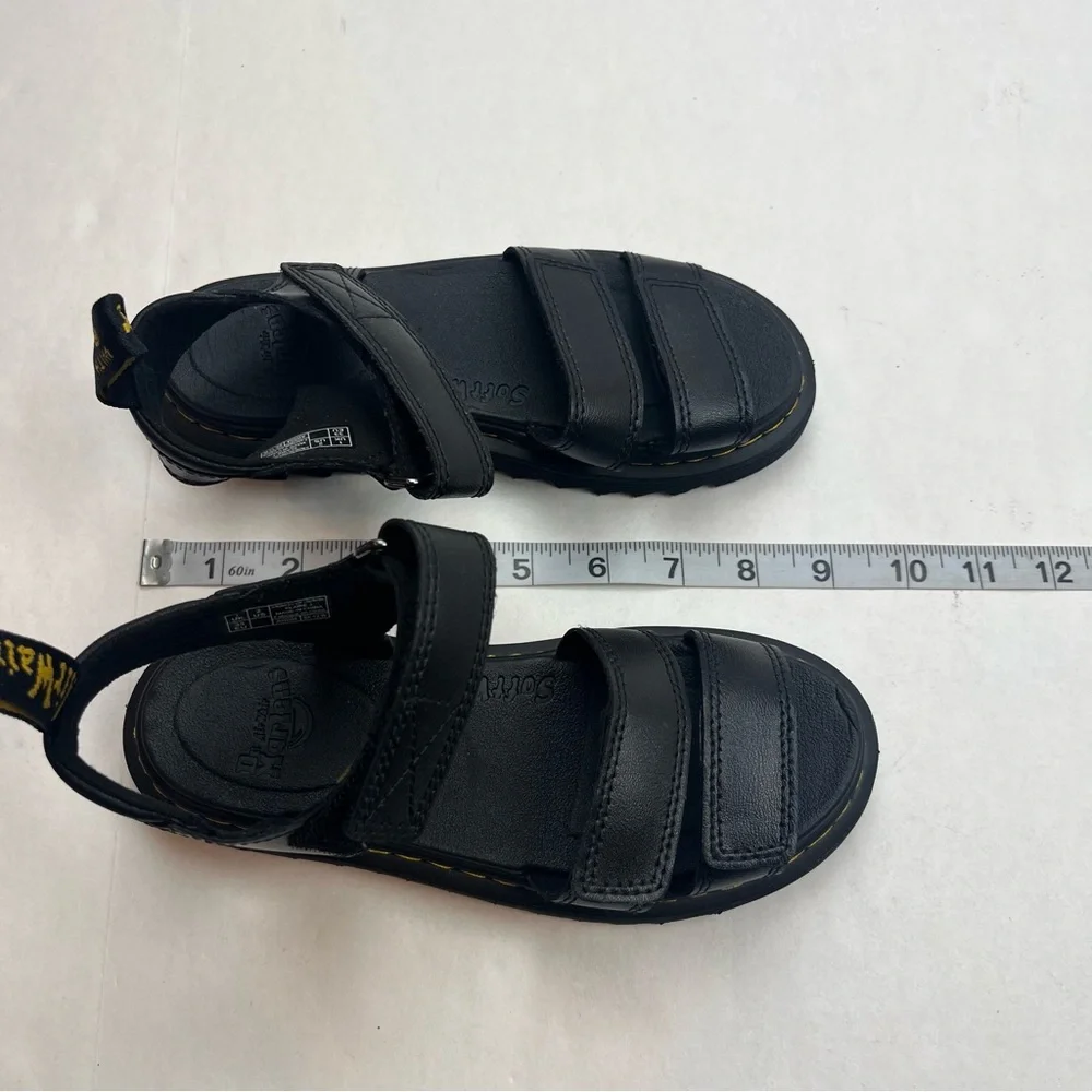 Dr. Martens Klaire J Black Leather‎ Strap Sandals Kids Size US 2 Children's NWOT