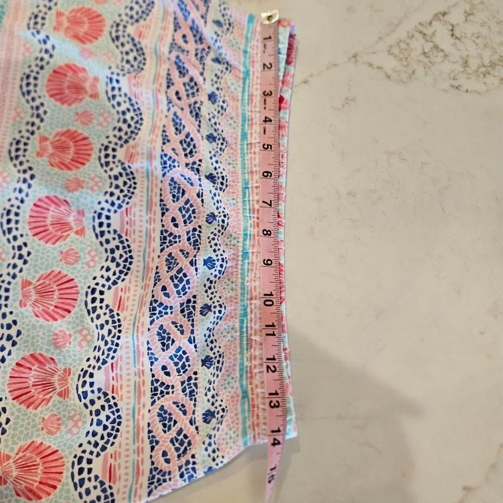Talbots Size Small Multicolor Floral Shell Pull On Mini Skirt Pink‎ Blue