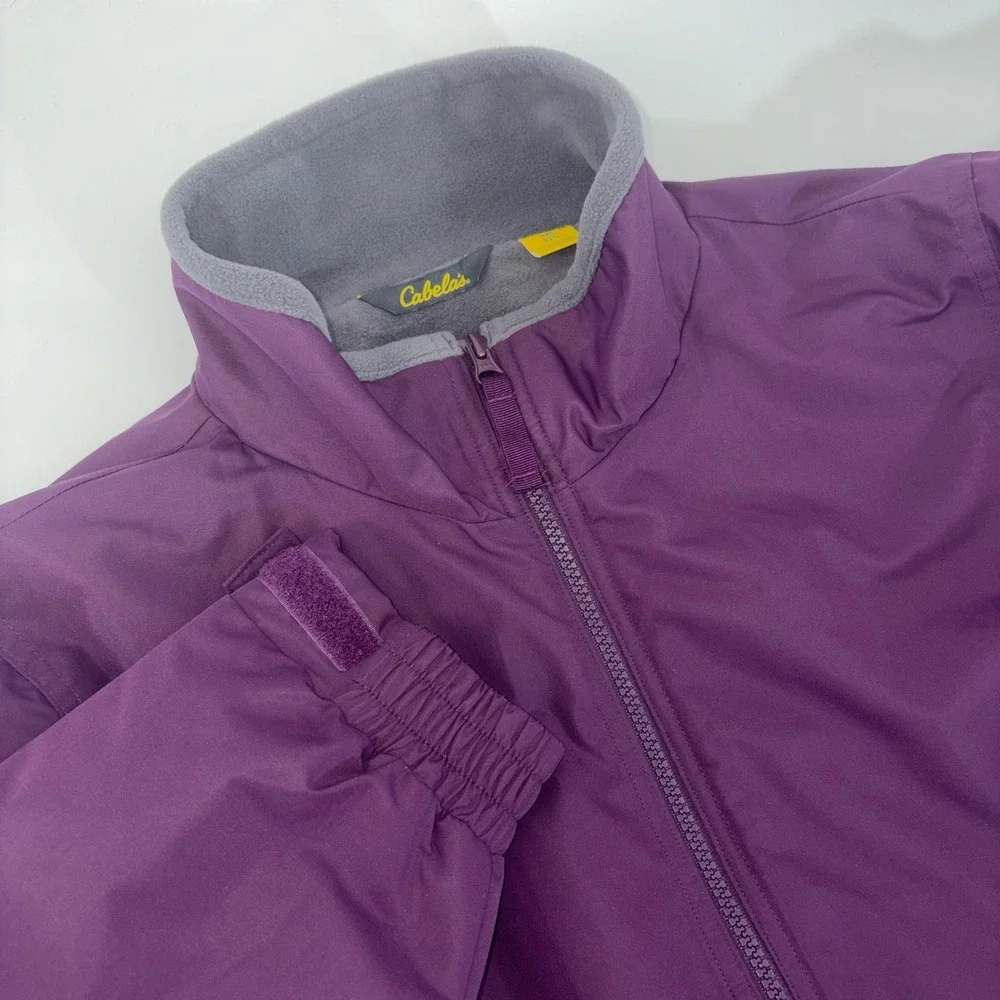 Cabelas Womens 2XL Purple Fleece Lined Full Zip Insulated Jacket