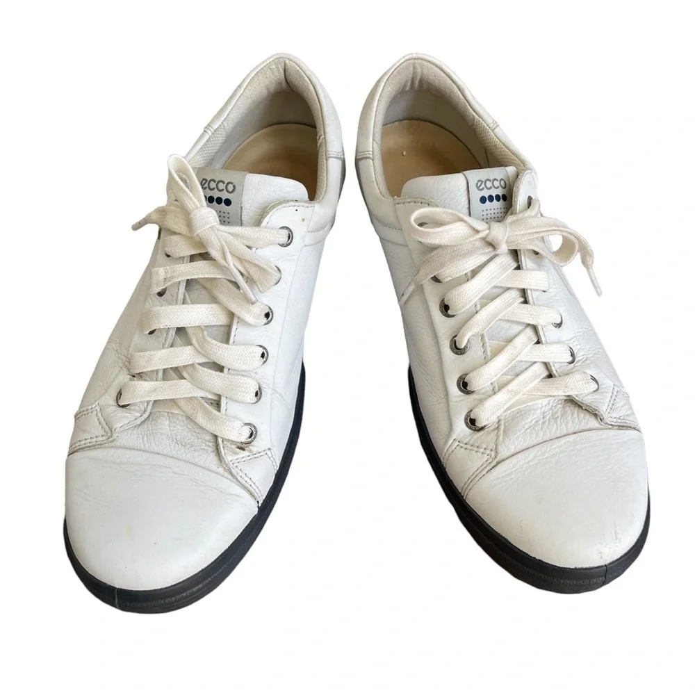 ecco White Leather Sneaker Size:‎ 44 extra wide