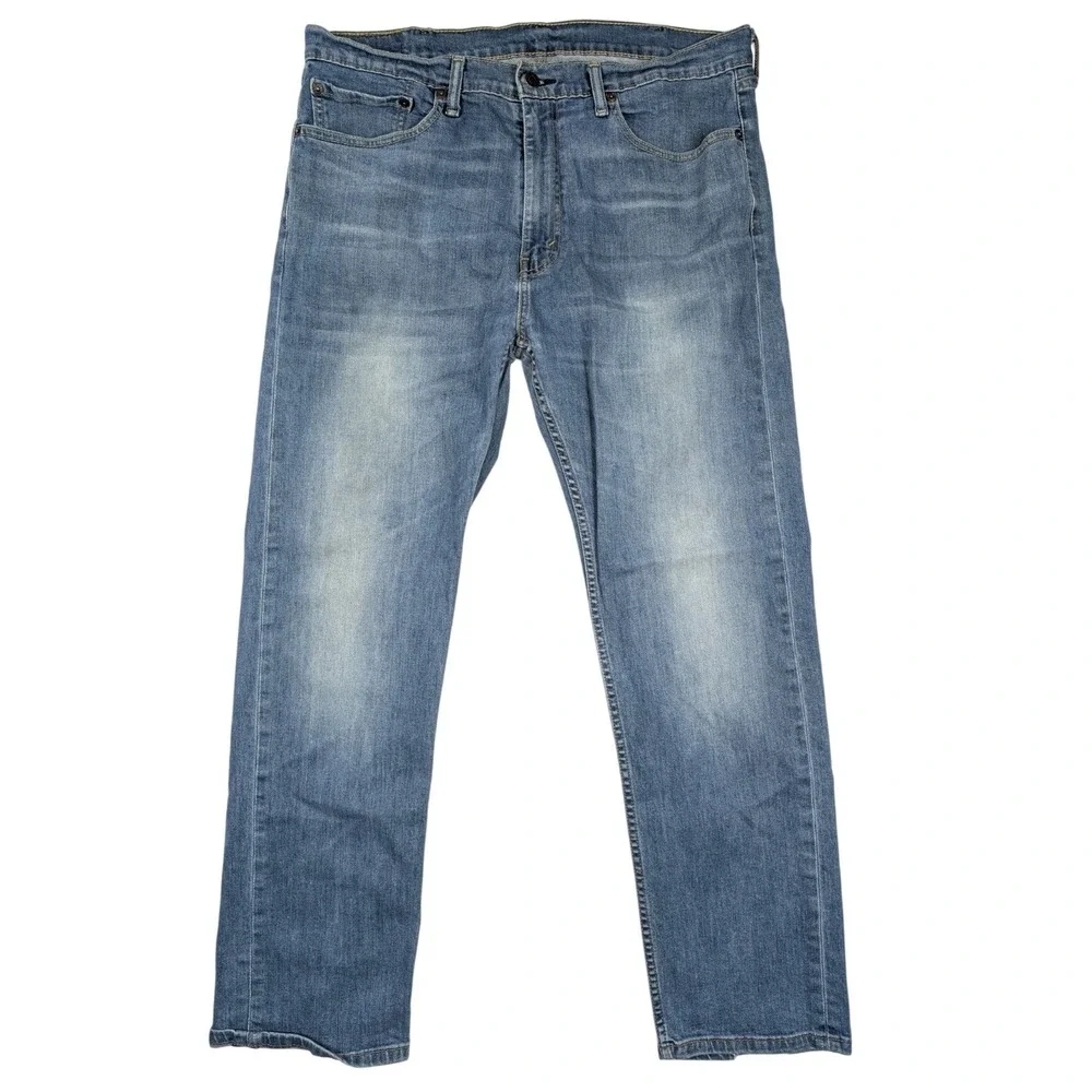 Levi's 505 Regular‎ Straight Fit Blue Stone Washed Denim Jeans Men's Size 38x32