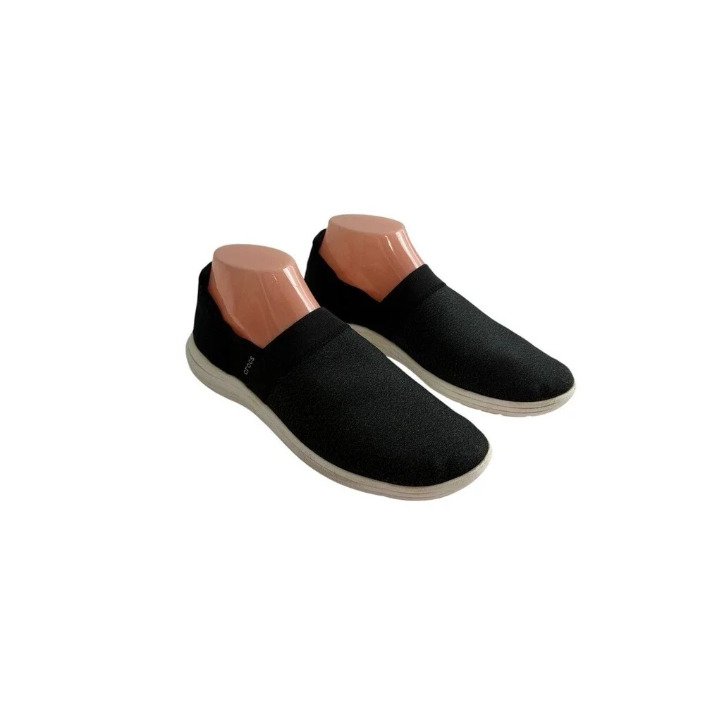 Crocs Reviva Womens Shoes Size 9 Relaxed Fit Slip On Black Flat Comfort Walking