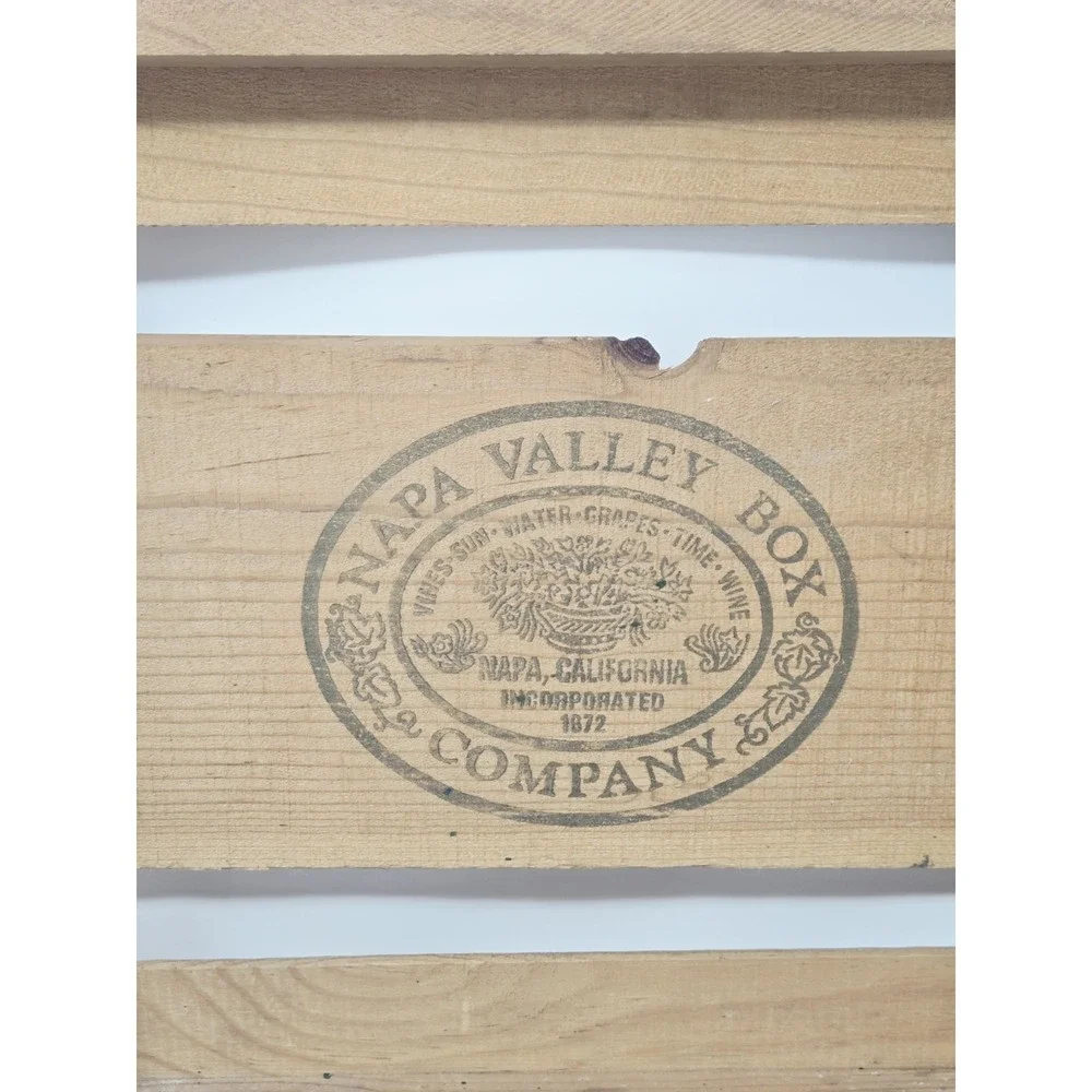Vintage Wood Crate Wall Hang Napa Valley Box Company Decor 13×13