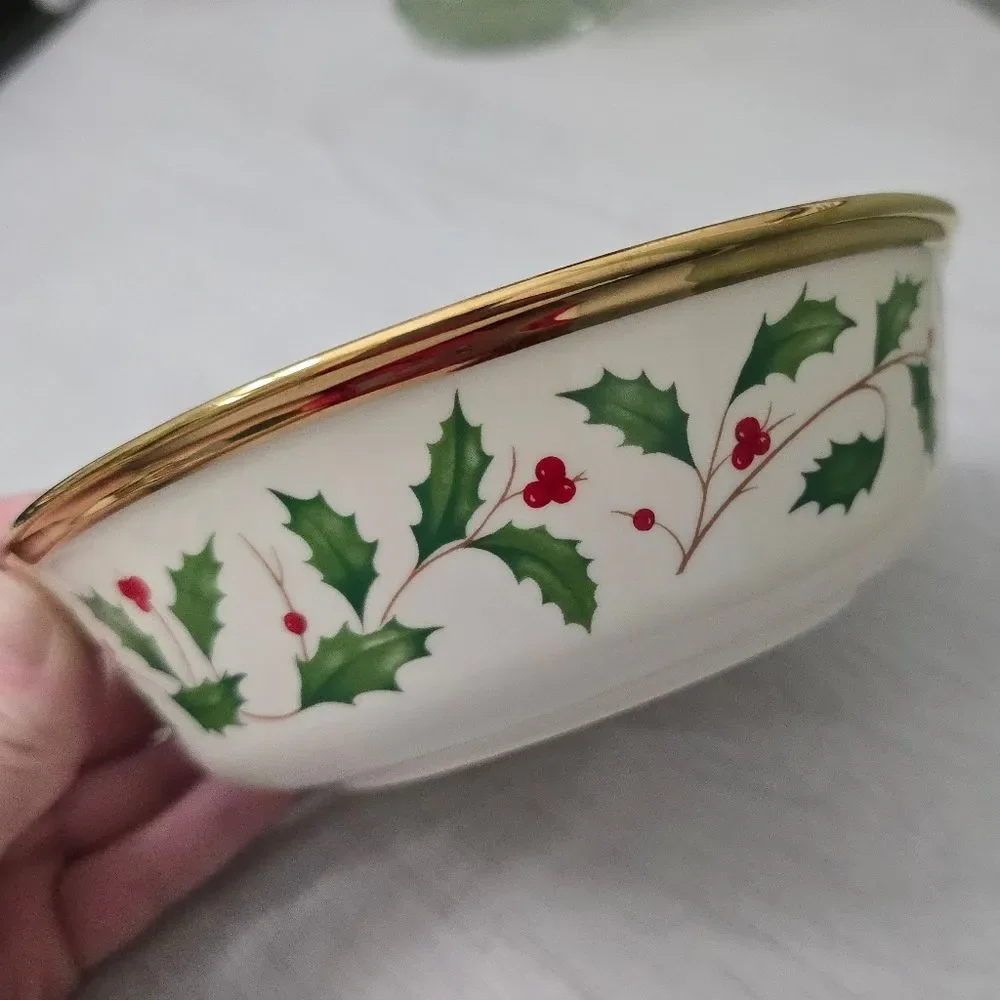 Vintage Lenox Holiday Gold Trim All Purpose Bowl 6 3/4