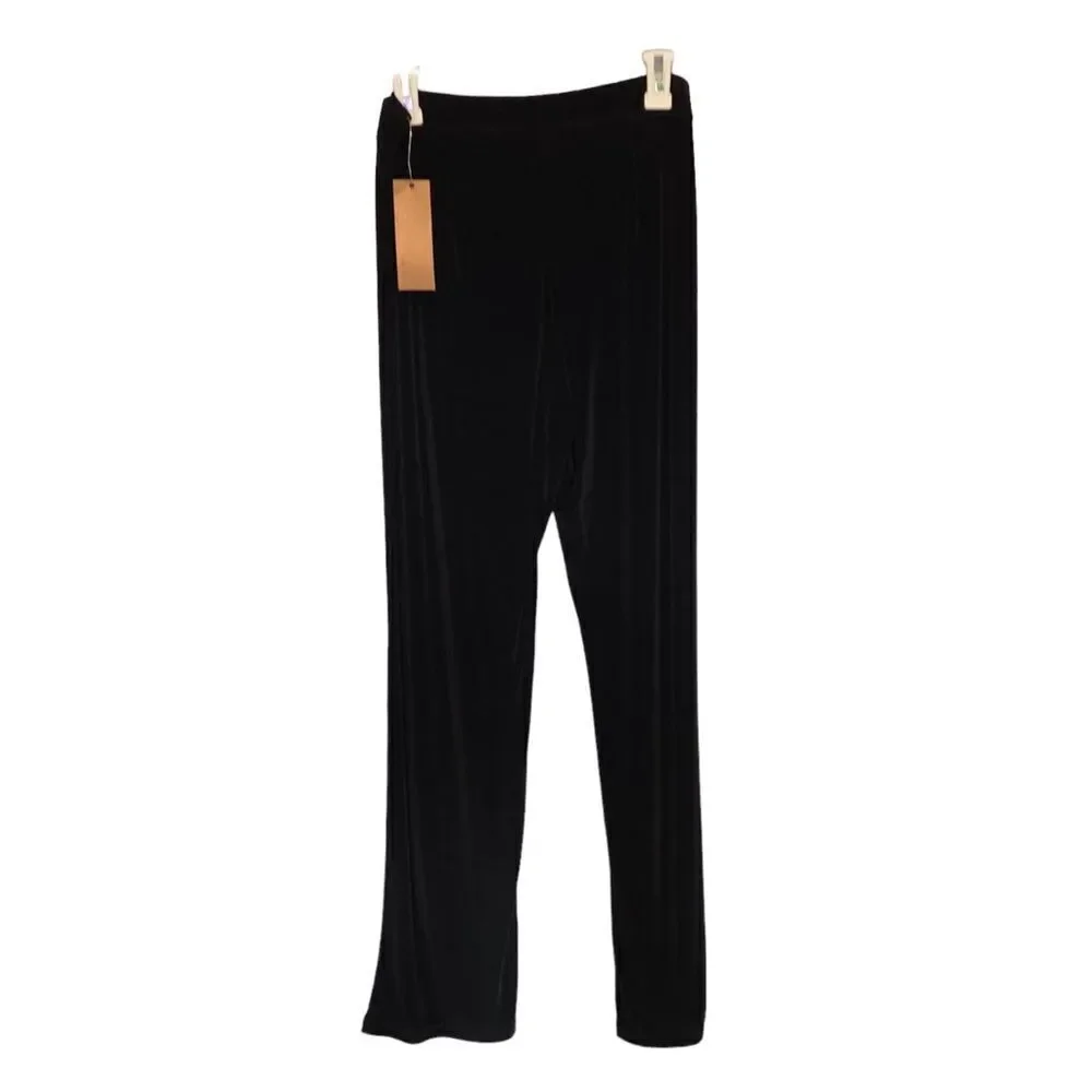 New c.l.o.t.h.e.s. Black Straight‎ Leg Slinky Stretchy Size Medium Long Pants
