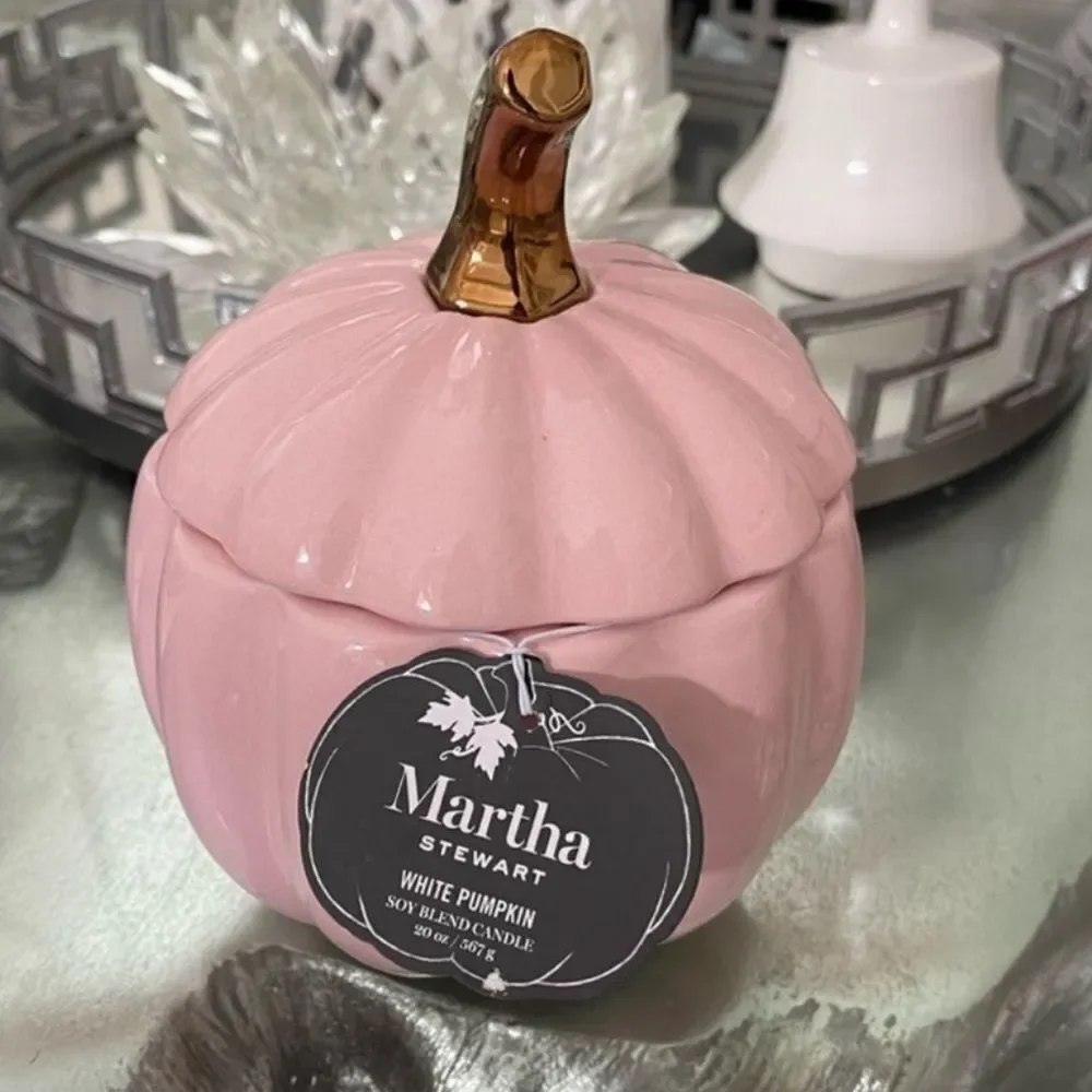 Set Of 2 Pink Pumpkins Candle 20 oz and 9.8 Oz