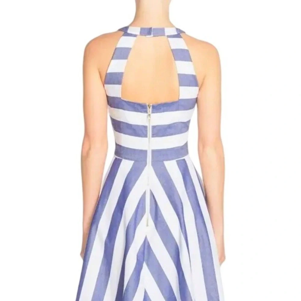 Eliza J Nautical Euro Summer Beachy Womens size‎ 4 Fit & Flare Open Back Dress