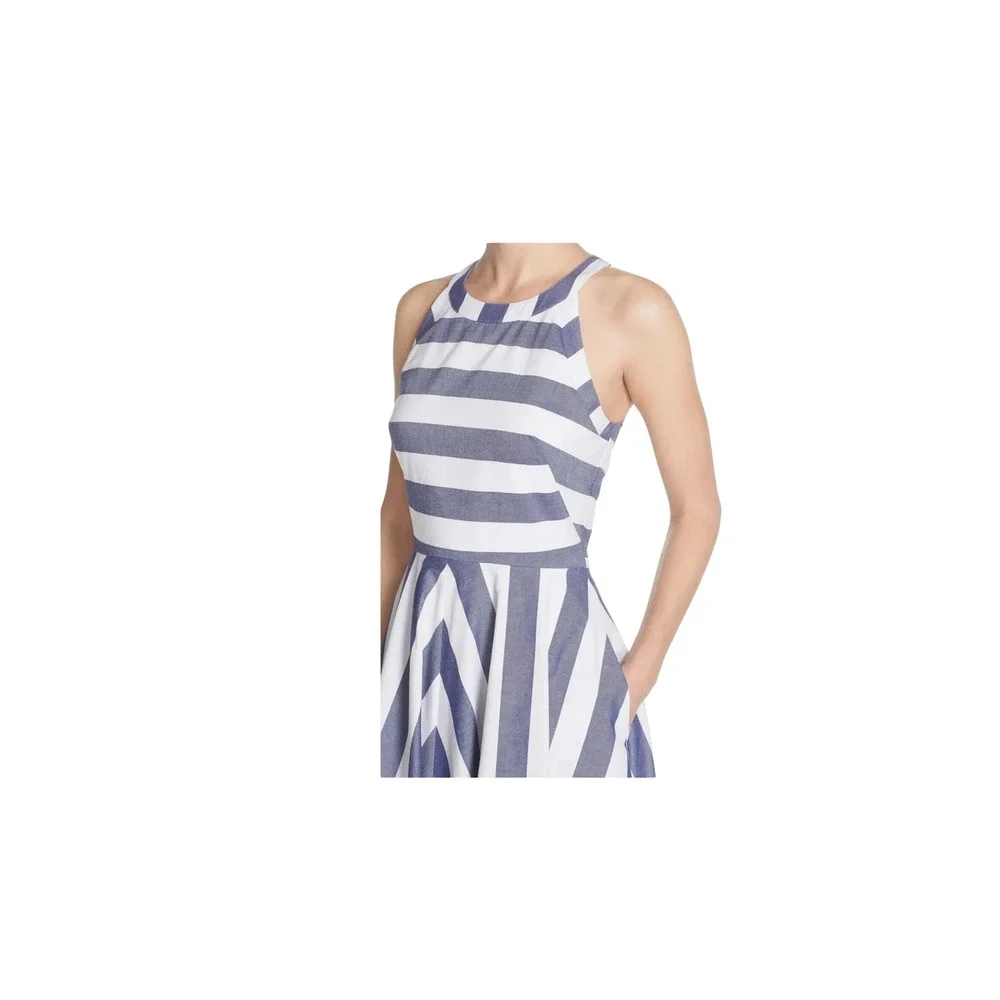 Eliza J Nautical Euro Summer Beachy Womens size‎ 4 Fit & Flare Open Back Dress