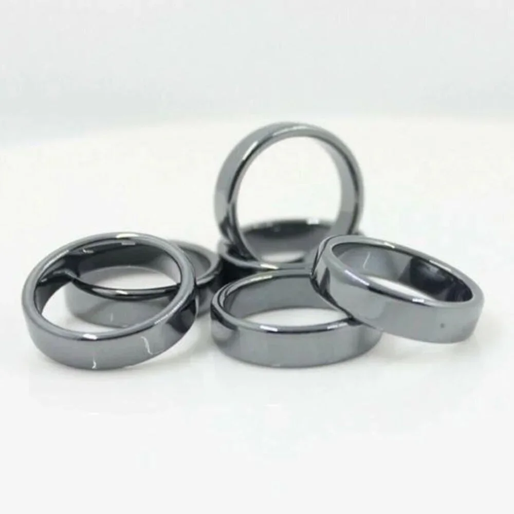 Wholesale Lot 10 Minimalist Gunmetal Hematite Rings