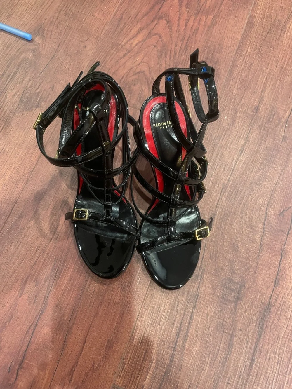 MAISON ERNEST Black Strap and Buckle Sexy Heels