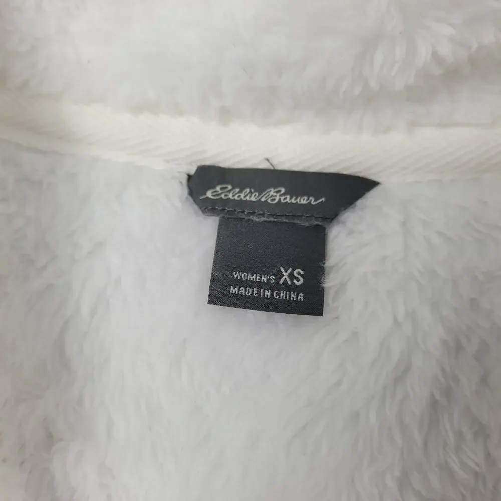 NWT Eddie Bauer White Quest Plush 1/4 Zip Fleece size XS