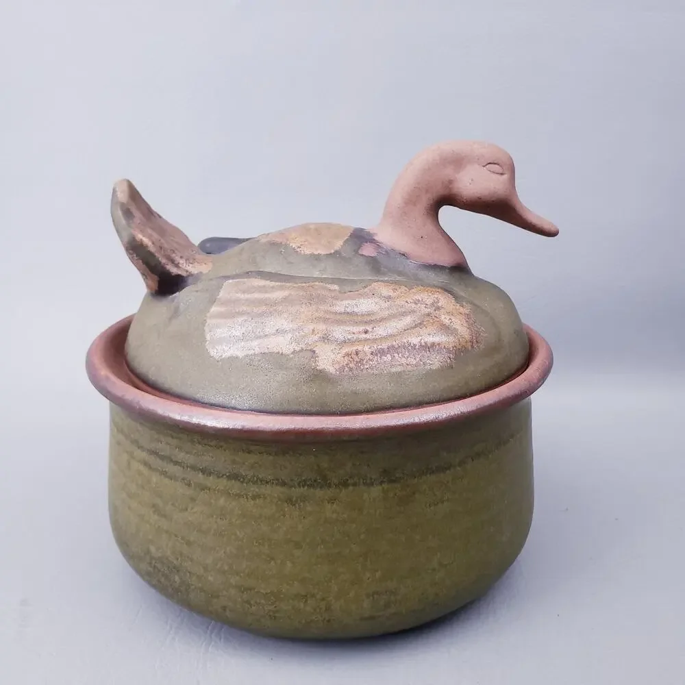 Stoneware Designs West Pottery Duck Lidded Soup Tureen Casserole Dish