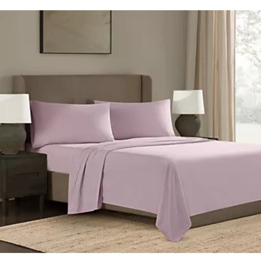 Frye Dusted Denim Extra Comfort Blend 4 Piece Queen Sheet Set - Soft Pink