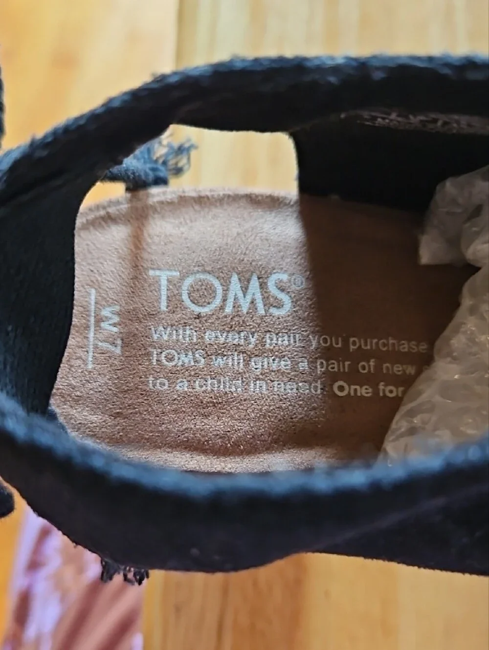 Toms Elba Black Suede Peep-Toe Block Heel Sandals