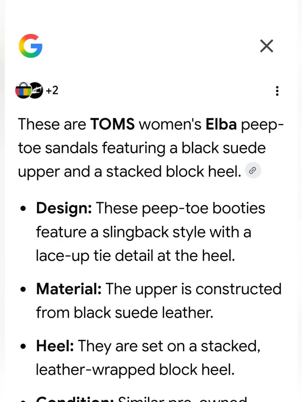 Toms Elba Black Suede Peep-Toe Block Heel Sandals