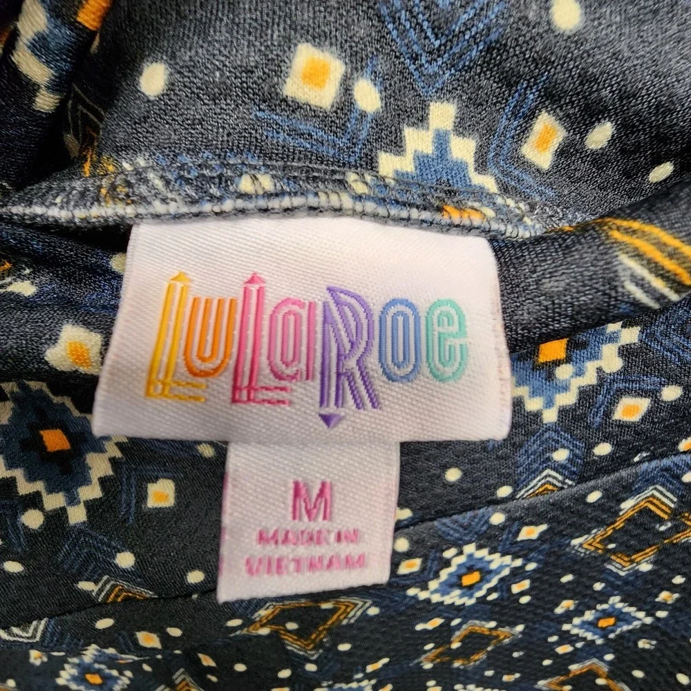 LuLaRoe Cassie‎ Pencil Skirt Womens Medium Navy Blue Geometric Southwestern NEW