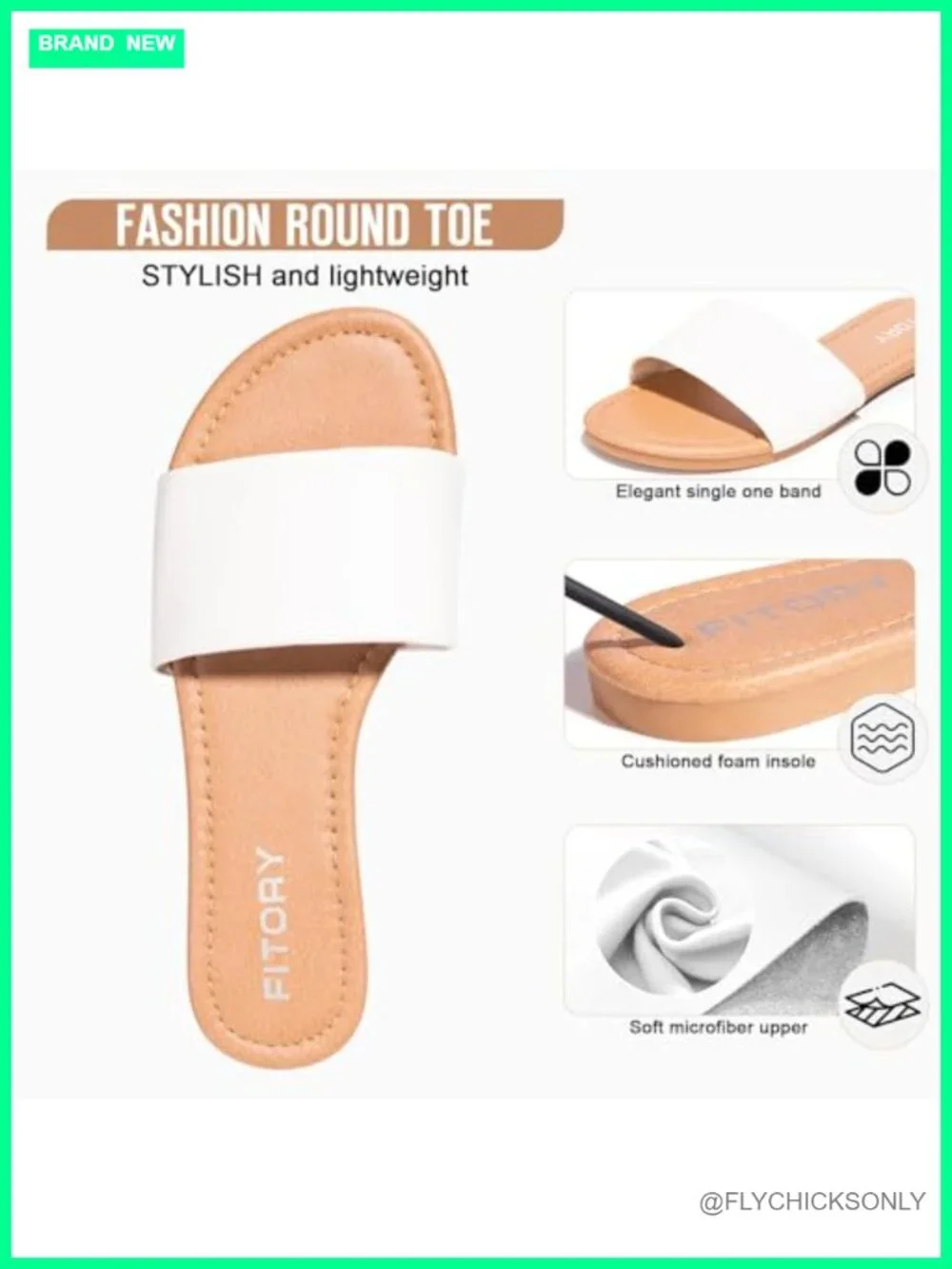 Women's Slide Sandals Fashion Round Toe Classic Single Strap Slippers Summer
