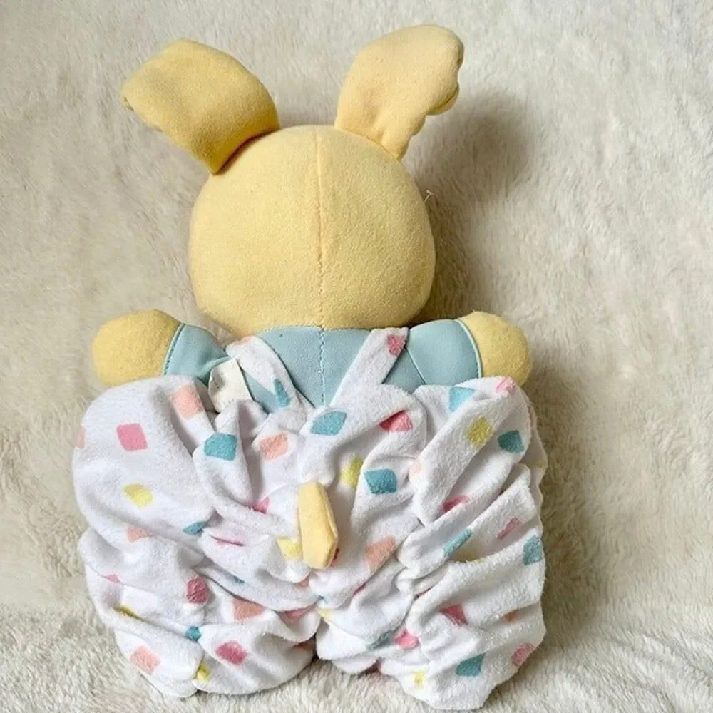 Amtoy Baggie Bunnie Vintage 1987 Plush Pastel Satin Lovey Bunny Stuffed Toy