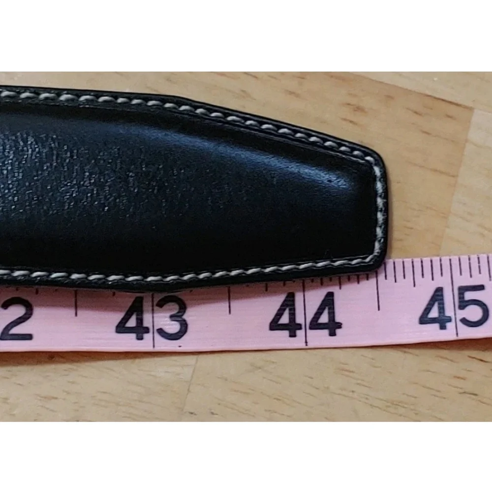Torino Tumbled Glove Leather Belt Men Sz 36 Black Square Nickel Buckle Western