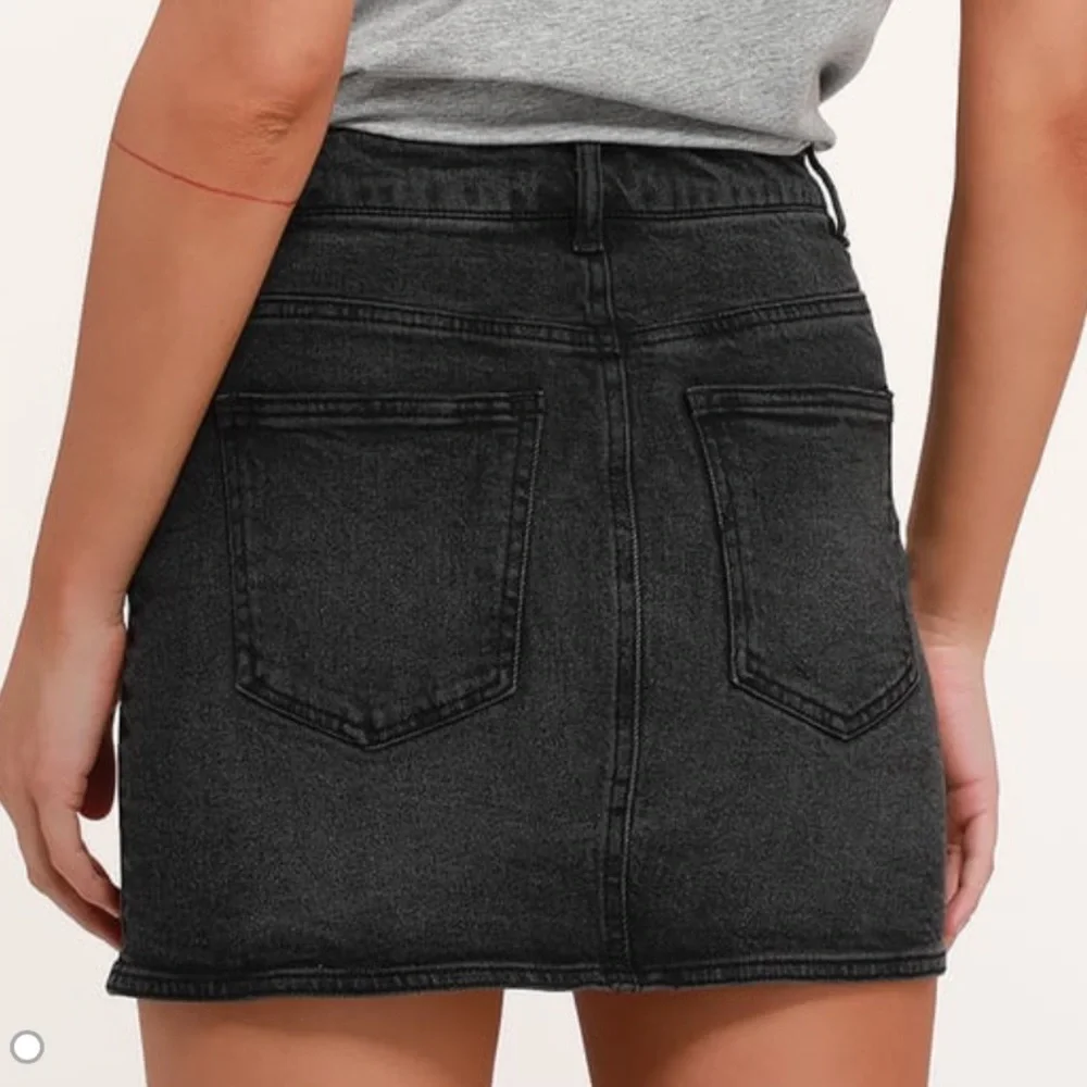 Arizona Jean Co black zip front denim mini skirt size 9